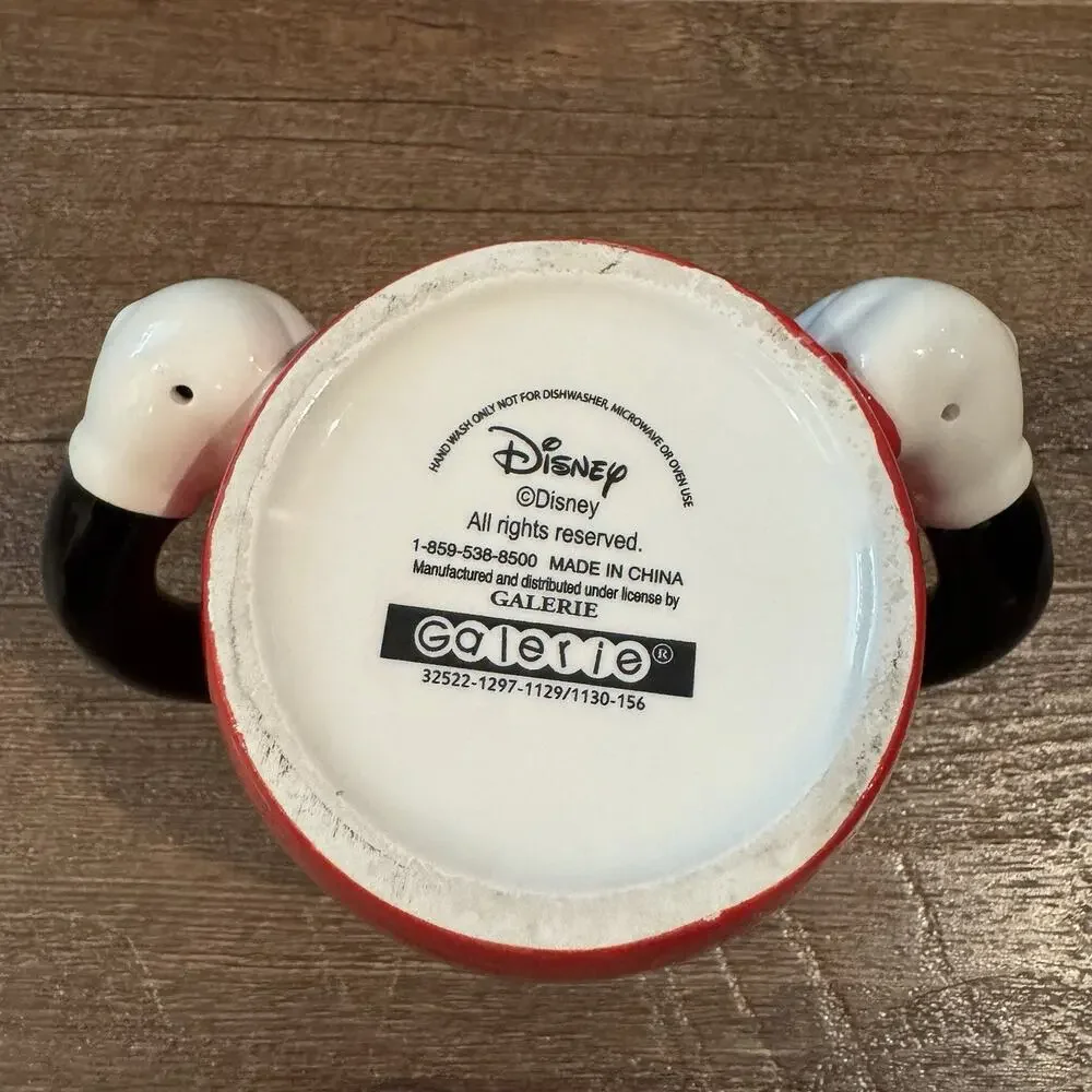Disney Galerie Mickey Mouse Button Pants Coffee Mug Cup with 2 Arm Handles